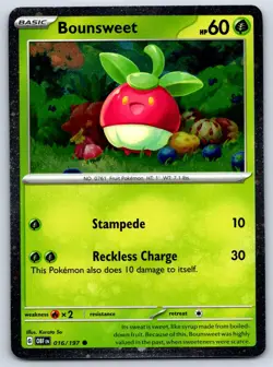 Bounsweet - Cosmos Holo Obsidian Flames Walmart Exclusive Promo Pokemon Card NM - Image 1