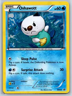 Oshawott - Black White BW08 Black Star Promo Cosmos Holo Pokemon Card NM - Image 1