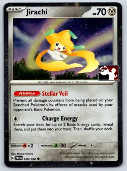 Jirachi - Prize Pack Series 5 - Paradox Rift Rare Cosmos Holo Pokemon Card NM - Image 1