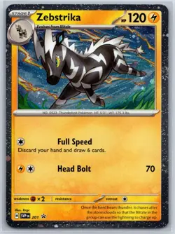 Zebstrika Destined Rivals SVP 201 Promo Cosmos Holo Pokemon Card - Image 1