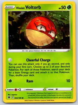Hisuian Voltorb (Cosmos Holo) Astral Radiance 002/189 Pokemon Card NM - Image 1