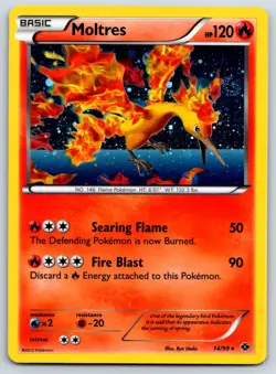 Moltres (Cosmos Holo) Next Destinies 14/99 Rare Pokemon Card LP - Image 1