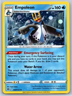 Empoleon Cosmos Holo Brilliant Stars 037/172 Promo Kouki Saitou Pokemon Card NM - Image 1