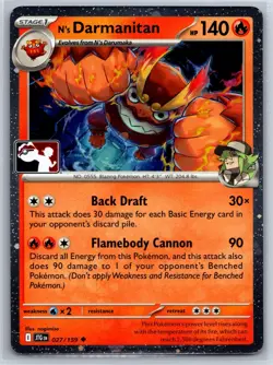 N's Darmanitan - Prize Pack Series 7 Journey Together Cosmos Holo Pokemon Card - Image 1