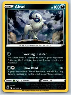 Absol (Cosmos Holo) - Jirachi V Box Promo 097/189 Pokemon Card NM - Image 1