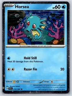 Horsea (Cosmos Holo) Shrouded Fable Promo 010/064 Pokemon Card NM - Image 1