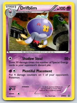 Drifblim - Black & White BW64 Black Star Promo Cosmos Holo Pokemon Card LP - Image 1