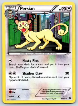 Persian (Cosmos Holo) Next Destinies 81/99 Rare Pokemon Card LP - Image 1
