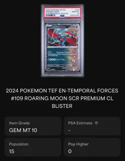 Roaring Moon Cosmos Holo PSA 10 Stellar Crown Blister Promo Pokemon Card LOW POP - Image 2