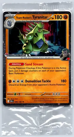 Team Rocket’s Tyranitar - Pokemon Center Cosmos Holo Destined Rivals Card Sealed - Image 1