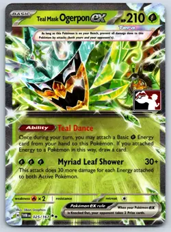 Teal Mask Ogerpon ex - Prize Pack Series 7 - TWM Cosmos Holo Pokemon Card NM - Image 1