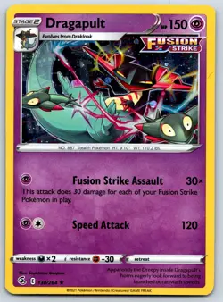 Dragapult Cosmos Holo Fusion Strike 130/264 Knockout Collection Pokemon Card NM - Image 1
