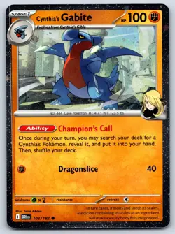Cynthia's Gabite - Cosmos Holo - Destined Rivals 103/182 Promo Pokemon Card NM - Image 1