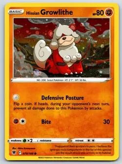 Hisuian Growlithe (Cosmos Holo) Astral Radiance 070/189 Pokemon Card LP - Image 1
