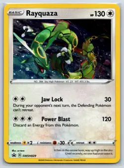 Rayquaza - Rebel Clash SWSH029 Promo HD Cosmos Holo Pokemon Card NM - Image 1