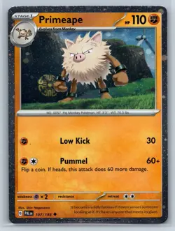 Primeape - Paldea Evolved 107/193 Cosmos Holo Promo Pokemon Card LP - Image 1