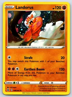 Landorus - Cosmos Holo - Fusion Strike 148/264 Blister Promo Pokemon Card NM - Image 1
