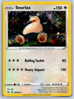 Snorlax - Cosmos Holo - Sword Shield 140/202 Blister Promo Pokemon Card NM - Image 1
