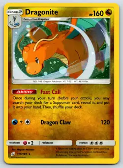 Dragonite (Cosmos Holo) Sun Moon Blister Promo 119/181 Pokemon Card NM/EXC - Image 1