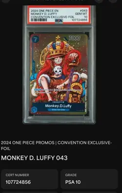 One Piece Trading Card Game PSA 10 Collection 5 cards - Image 4