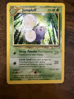Pokemon TCG Jumpluff Neo Genesis Holo Card 7/111 Unlimited Rare, LP - Image 2