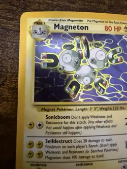 Pokemon TCG Magneton Fossil Holo Rare Card 11/62 LP - Image 4
