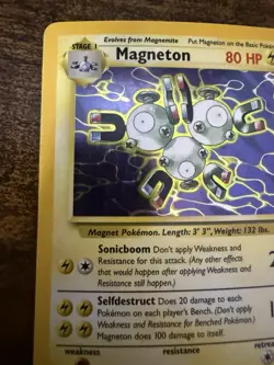 Pokemon TCG Magneton Fossil Holo Rare Card 11/62 LP - Image 5