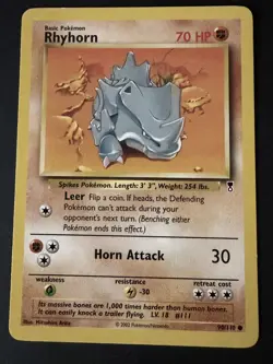 Rhyhorn Pokemon Common Card Legendary Collection 90/110 - 2002 - Image 1