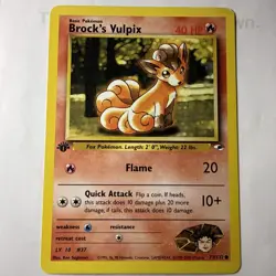 Pokemon Card 1st Edition Brock’s Vulpix 73/132 Gym Heroes Common Wotc 2000 Mint - Image 1