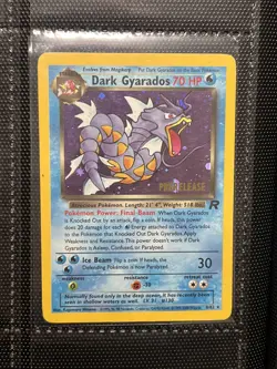 Pokemon TCG Dark Gyarados Prerelease Holo Rare Card 8/82 Vintage MP - Image 1