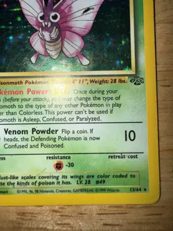 Pokemon TCG Venomoth Jungle Holo Rare Card 13/64 MP Condition - Image 4