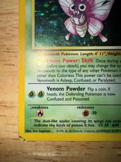 Pokemon TCG Venomoth Jungle Holo Rare Card 13/64 MP Condition - Image 5