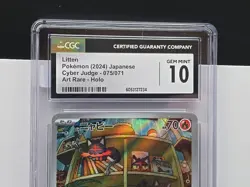 Pokemon Cyber Judge 2024 Litten #075/071 Art Rare Japanese CGC 10 Gem Mint - Image 2