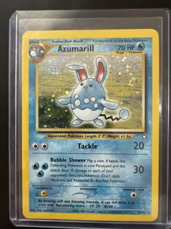 Pokemon Neo Genesis Azumarill 2/111 Holo LP Lightly Played SWIRL - Image 1
