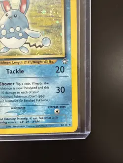 Pokemon Neo Genesis Azumarill 2/111 Holo LP Lightly Played SWIRL - Image 4