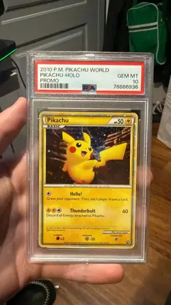 2010 POKEMON WORLD COLLECTION DO NOT USE PIKACHU-HOLO PSA 10 - Image 1