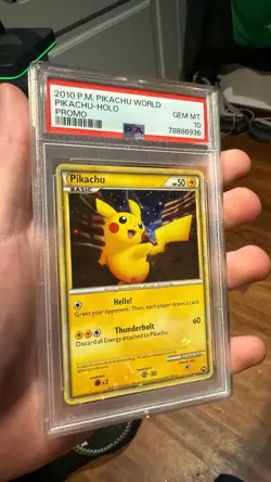 2010 POKEMON WORLD COLLECTION DO NOT USE PIKACHU-HOLO PSA 10 - Image 3