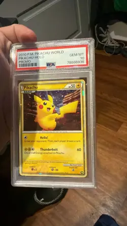 2010 POKEMON WORLD COLLECTION DO NOT USE PIKACHU-HOLO PSA 10 - Image 4