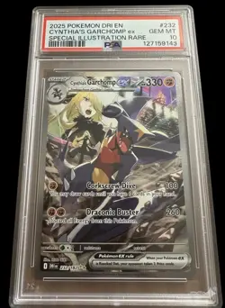 2025 POKEMON DRI EN-DESTINED RIVALS #232 CYNTHIA'S GARCHOMP EX PSA 10 - Image 1