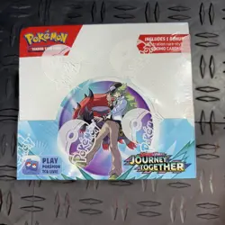 Pokemon TCG SV09 Journey Together Enhanced Booster Box. Left Top Corner Damage - Image 1