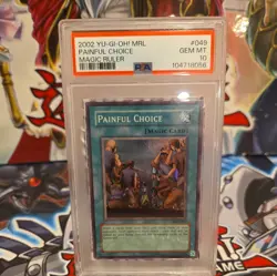 Yugioh Card Painful Choice Super R PSA 10, Magic Ruler MRL-049 2002 - Image 1
