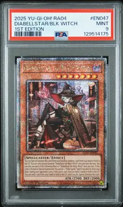 2025 YU-GI-OH! RA04-QUARTER CENTURY STAMPEDE DIABELLSTAR THE BLACK WITCH PSA 9 - Image 1