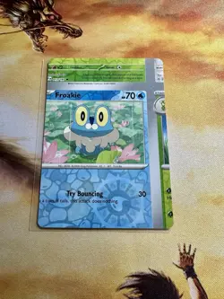 Pokemon Card - Error Miscut NFC Froakie Obsidian Flames 056/197 Reverse Holo - Image 1