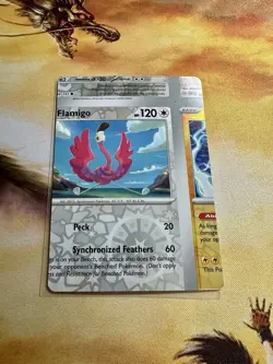 Pokemon Card - Error Miscut NFC Flamigo Obsidian Flames 185/197 Reverse Holo - Image 1