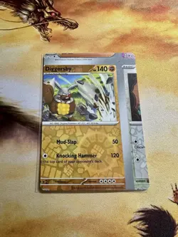 Pokemon Card - Error Miscut NFC Diggersby Obsidian Flames 113/197 Reverse Holo - Image 1