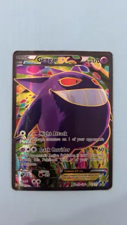 Pokemon Gengar EX Full Art Holo Rare Card 114/119 XY-Phantom Forces 2014 - Image 1