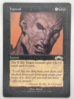 Hatred 1998 Exodus Magic the Gathering Rare Card - Image 1