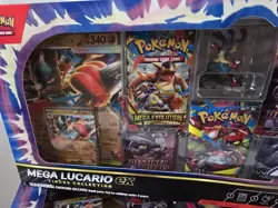 🚨POKEMON TCG MEGA LUCARIO EX FIGURE COLLECTION CARDS ENG Lot Of 4 Ready To Ship - Image 4