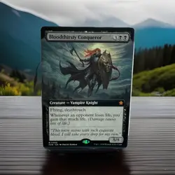 BLOODTHIRSTY CONQUEROR (EXTENDED ART) Foundations FDN Magic MTG MINT PACK FRESH! - Image 1