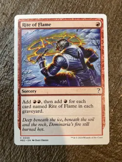 Rite Of Flame White Border MTG Mystery Booster 2 NM Free Shipping - Image 1